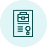 Business document with briefcase symbol
