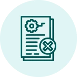 Paper with settings and cross mark